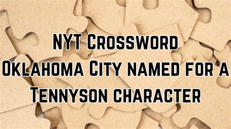 oklahoma city named for tennyson|Oklahoma city named for a Tennyson character .